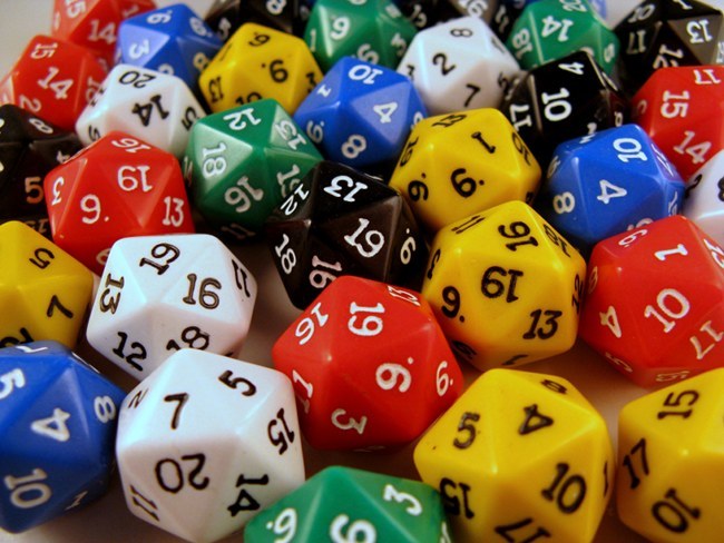 Dices are random number generators when each surface equally shaped.