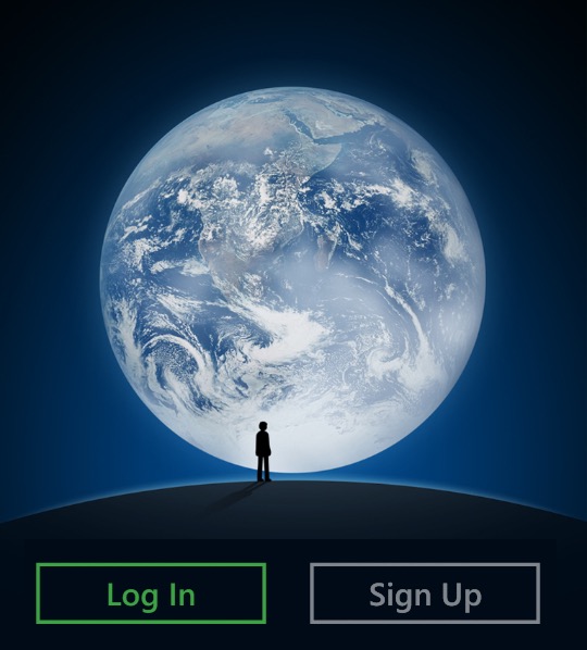 Weixin login screenshot. The big bright Earth, and a man on the moon. <br/> Loneliness motivates an individual to seek social connections.